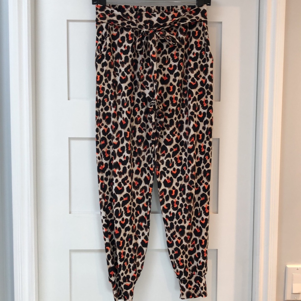 Boho Lounge Lux-Smooth jersey knit Harem Pant! front tie sash, pockets, cuff! M